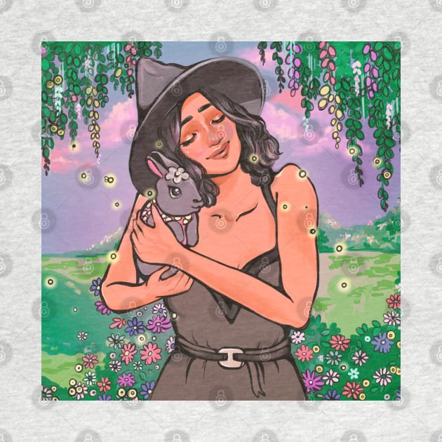 Sims 4 - Witch Sim with a Bunny by artbysavi